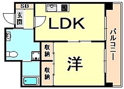 エスペランサ藤井2 1LDKの間取図画像