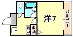 サウザンド塚口 1Kの間取図画像