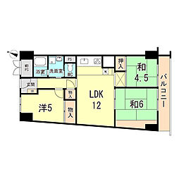 佃公園スカイハイツ 3LDKの間取図画像