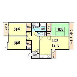 マンション寿 3LDKの間取図画像