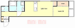 EASE.T4 1LDKの間取図画像