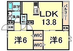ヘーベルメゾン武庫北 2LDKの間取図画像