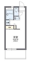 レオパレスマルヤ ワンルームの間取図画像