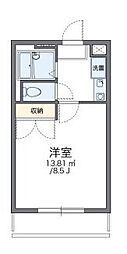 レオパレスサンブライト 1Kの間取図画像