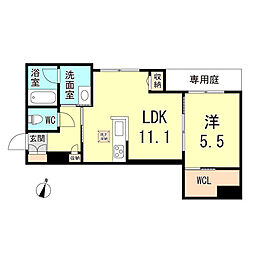 シャーメゾンDoi 1LDKの間取図画像