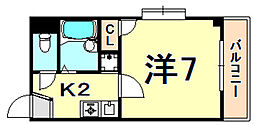 シンブコーポ 1Kの間取図画像