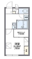 レオパレスリリー 1Kの間取図画像