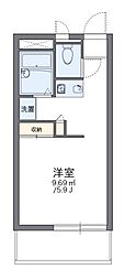 レオパレスエスパシオ21B ワンルームの間取図画像