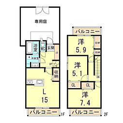 D-room大鹿 3LDKの間取図画像
