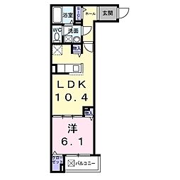 ヒカルサ尼崎若王寺 1LDKの間取図画像