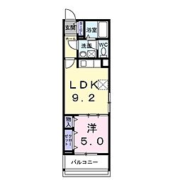 ヒカルサ尼崎若王寺 1LDKの間取図画像