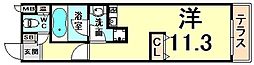 聚楽荘立花 ワンルームの間取図画像
