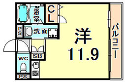 レオーネ ワンルームの間取図画像