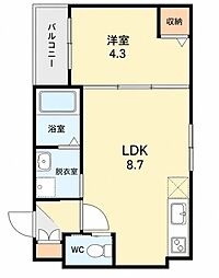 GRAND BLISS 1LDKの間取図画像