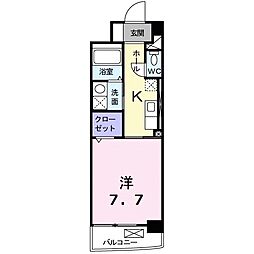 エスペランサ 1Kの間取図画像