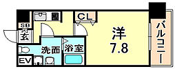 レジュールアッシュ尼崎駅前 1Kの間取図画像
