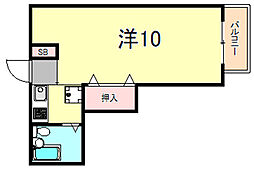 コーポレイ南塚口 ワンルームの間取図画像
