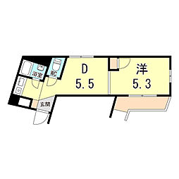 第2永和マンション 1DKの間取図画像