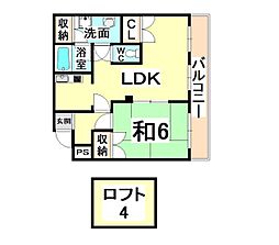 プレシード 1LDKの間取図画像