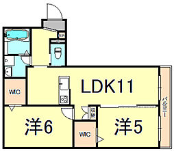 ヘーベルメゾン杉 2LDKの間取図画像