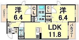 CLIFTONCOURT 2LDKの間取図画像