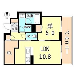 シャーメゾンアベリア 1LDKの間取図画像