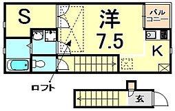 ルシェール東難波1 ワンルームの間取図画像