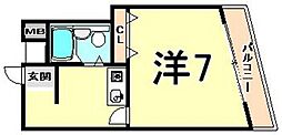 セビーヌ武庫之荘2 1Kの間取図画像