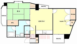 セントラルハイツ 2LDKの間取図画像