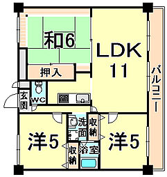 ボンシックコロニー2 3LDKの間取図画像