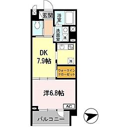ヴェルドミールマーガレット 1DKの間取図画像