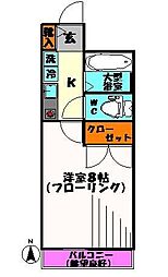 シャングリ・ラ市川 1Kの間取図画像