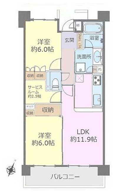 2SLDK 間取り