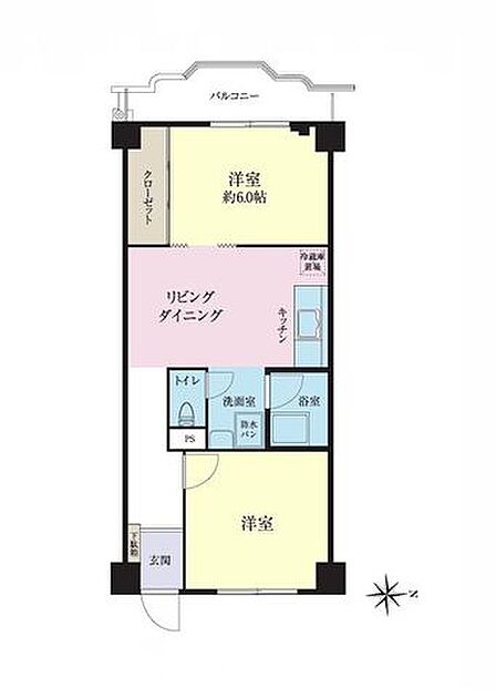 2DK 間取り