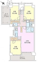 東急クリエール川口戸塚 3LDKの間取図画像
