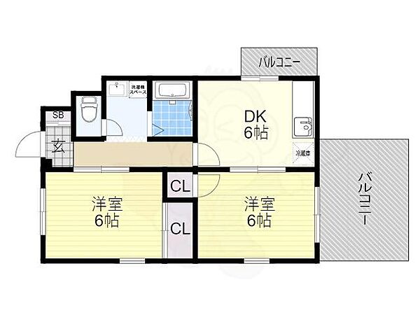 大阪府大阪市天王寺区国分町(賃貸マンション2DK・2階・40.00㎡)の写真 その2