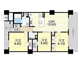 大阪府大阪市天王寺区筆ケ崎町5番38号（賃貸マンション3LDK・13階・82.84㎡） その2