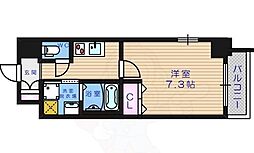 レジュールアッシュ天王寺2 1Kの間取図画像