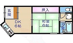 吉村マンション 1LDKの間取図画像