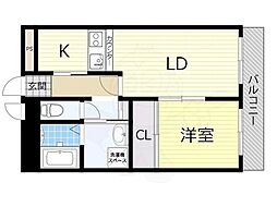 プレアール長居公園2 1LDKの間取図画像