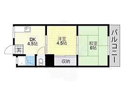 シャルム冨士 2DKの間取図画像
