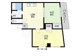 ドエル・ヒロ 2LDKの間取図画像