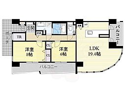 ロイヤルパークス桃坂 2LDKの間取図画像