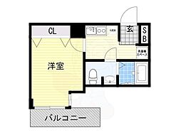 ラナップスクエア四天王寺 1Kの間取図画像