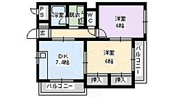メゾングリーンマーベル 2LDKの間取図画像