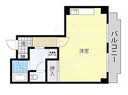 シャトーハピネス ワンルームの間取図画像