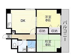 ブレスト国分 2DKの間取図画像