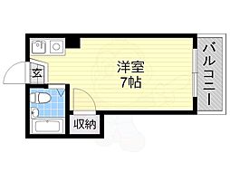 エコーハイツ ワンルームの間取図画像