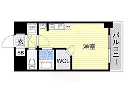 Lalaplace四天王寺夕陽ヶ丘 ワンルームの間取図画像