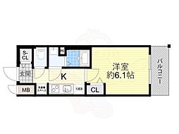 プレサンスザ天王寺逢阪トゥルー 1Kの間取図画像